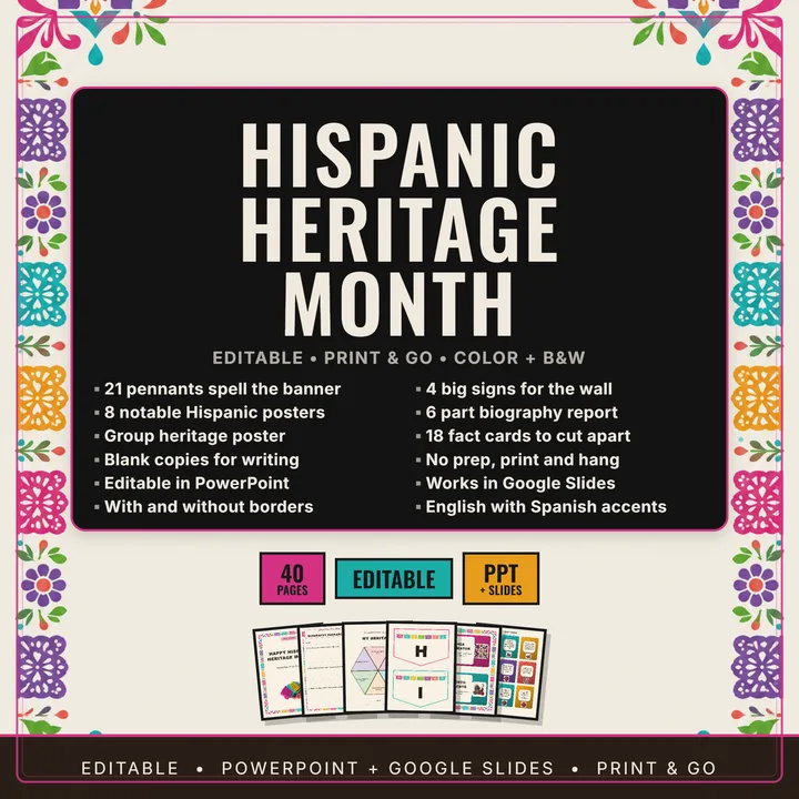 Cover of Hispanic Heritage Month Bulletin Board Kit