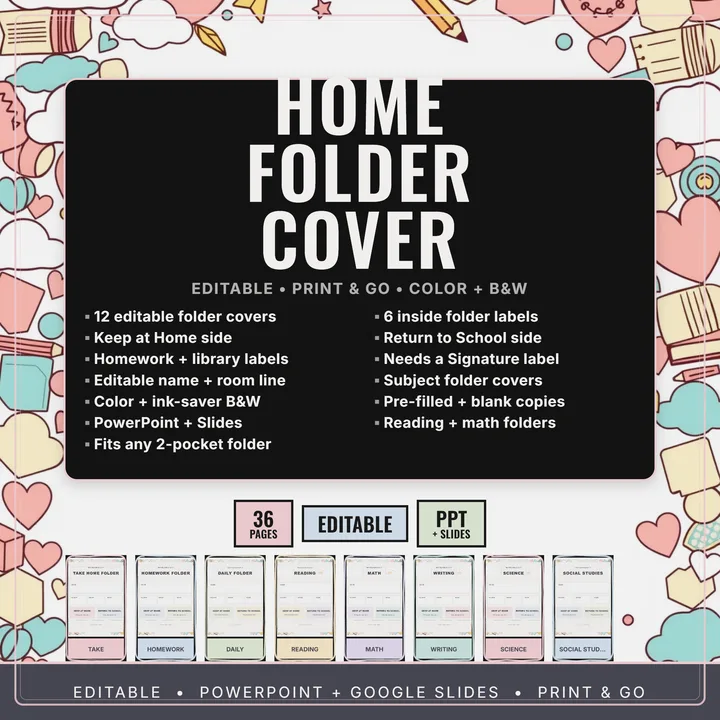 Cover of Home Folder Cover Editable