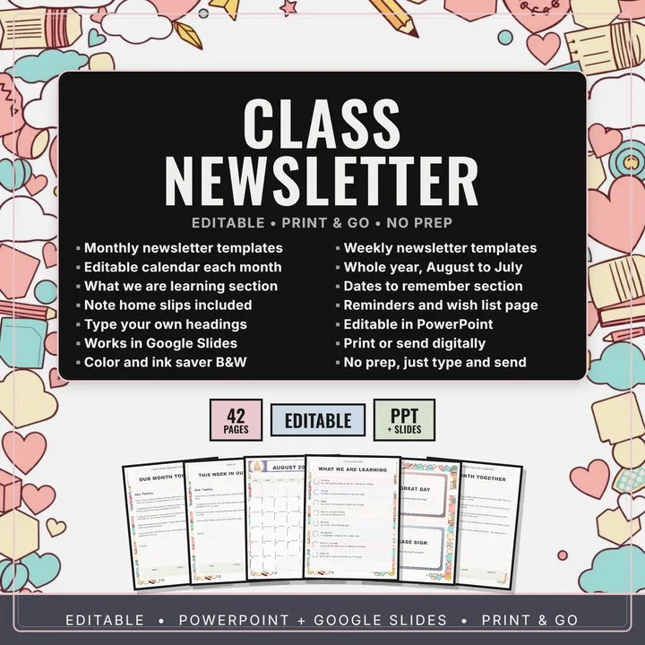 Cover of Monthly Newsletter Template Editable