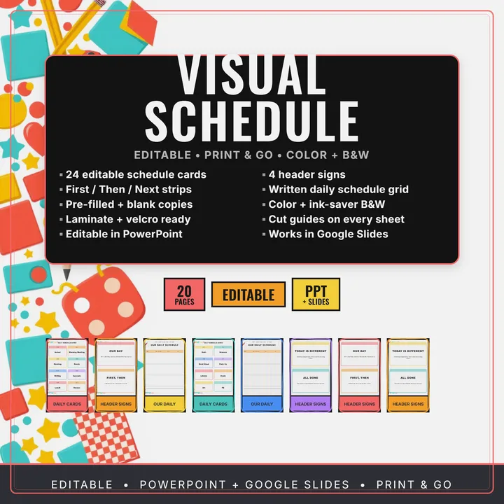 Cover of Visual Schedule Template