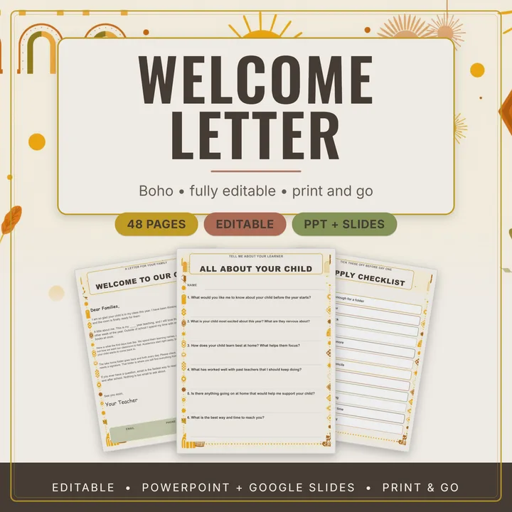 Cover of Welcome Letter to Parents Template