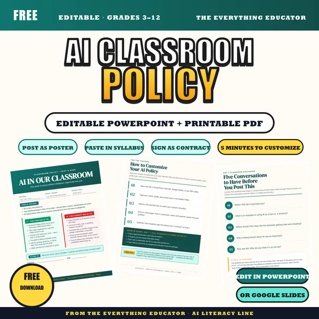 Cover of FREE AI Classroom Policy Template