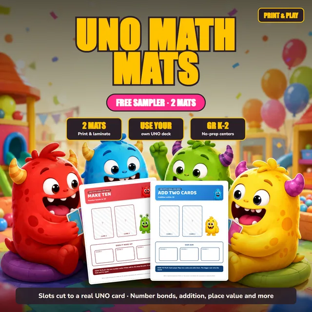 Cover of FREE UNO Math Mats